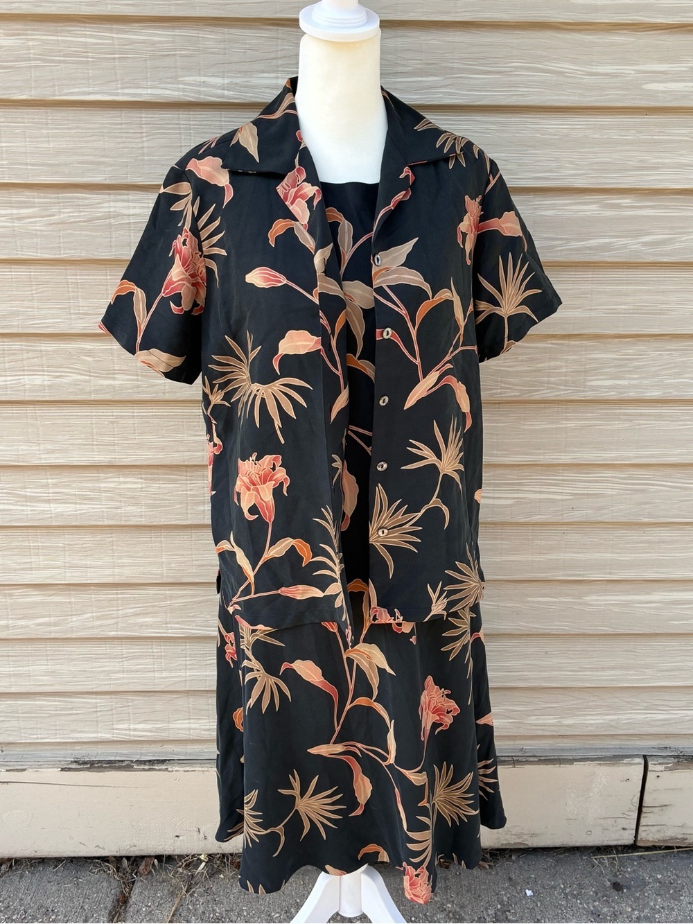 Tori Richard Honolulu SILK Knee Length Dress And Shirt Size S/M NEW